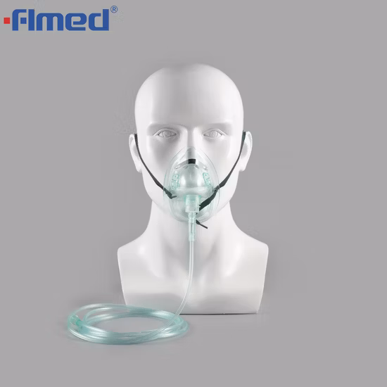 CE ISO 승인 의료용 PVC 일회용 산소 페이스 마스크(튜빙 포함)